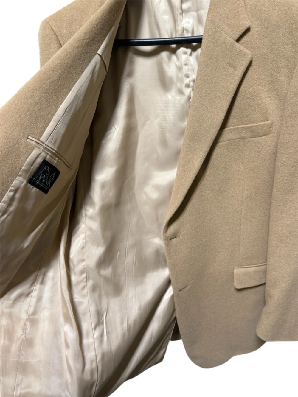 Vintage Jos. A Bank 100% Camel Hair 2 Button Notched Lapel Blazer Sport Coat